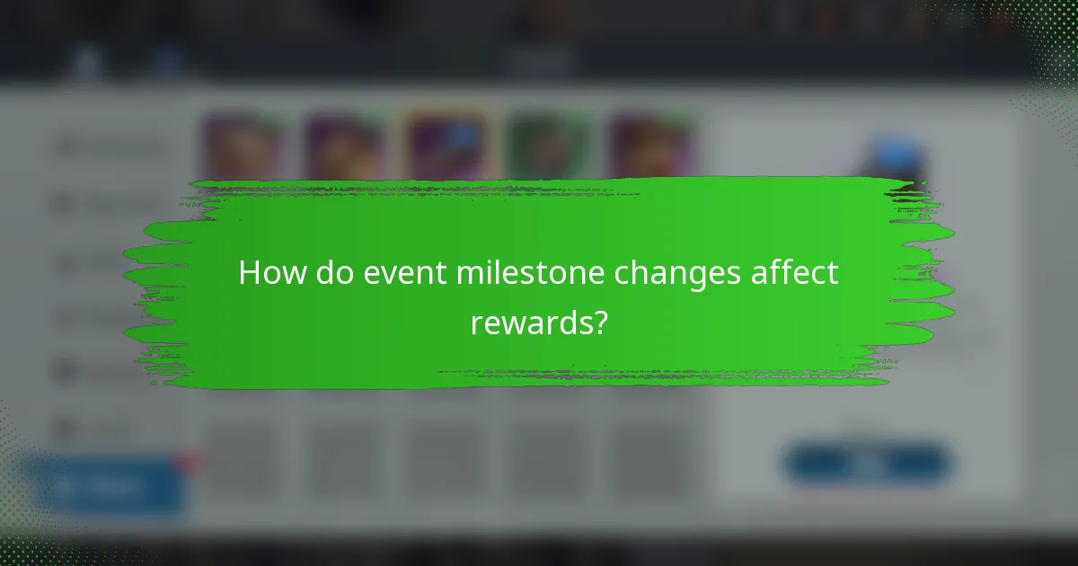 How do event milestone changes affect rewards?