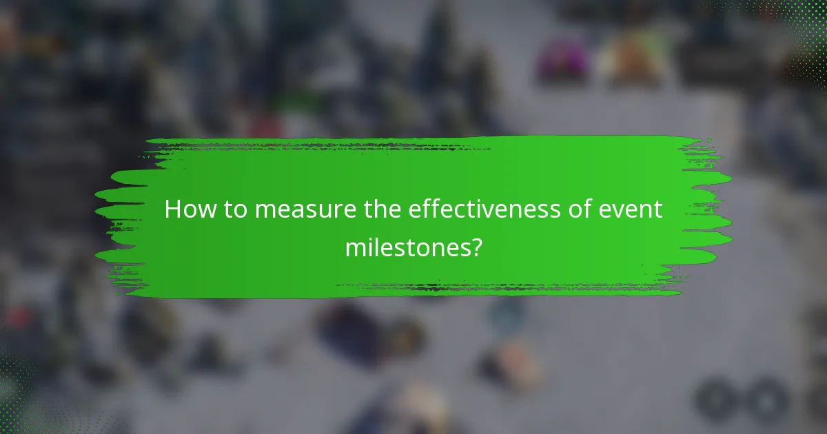 How to measure the effectiveness of event milestones?