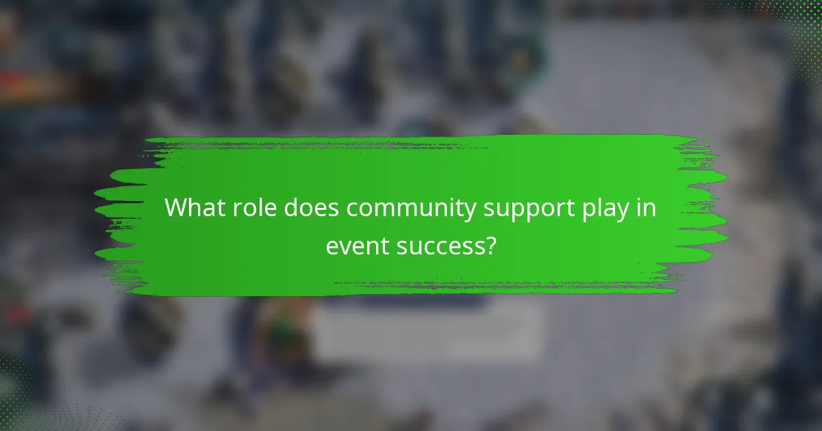 What role does community support play in event success?