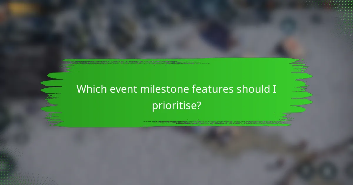 Which event milestone features should I prioritise?